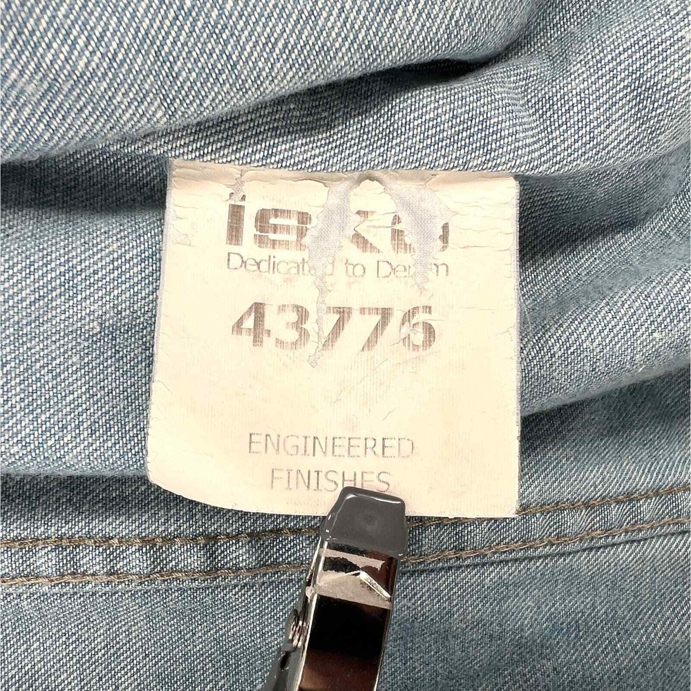 Isko Jacket Men Medium Blue Denim Engineered Finishes Zip Pockets - Picture 9 of 11